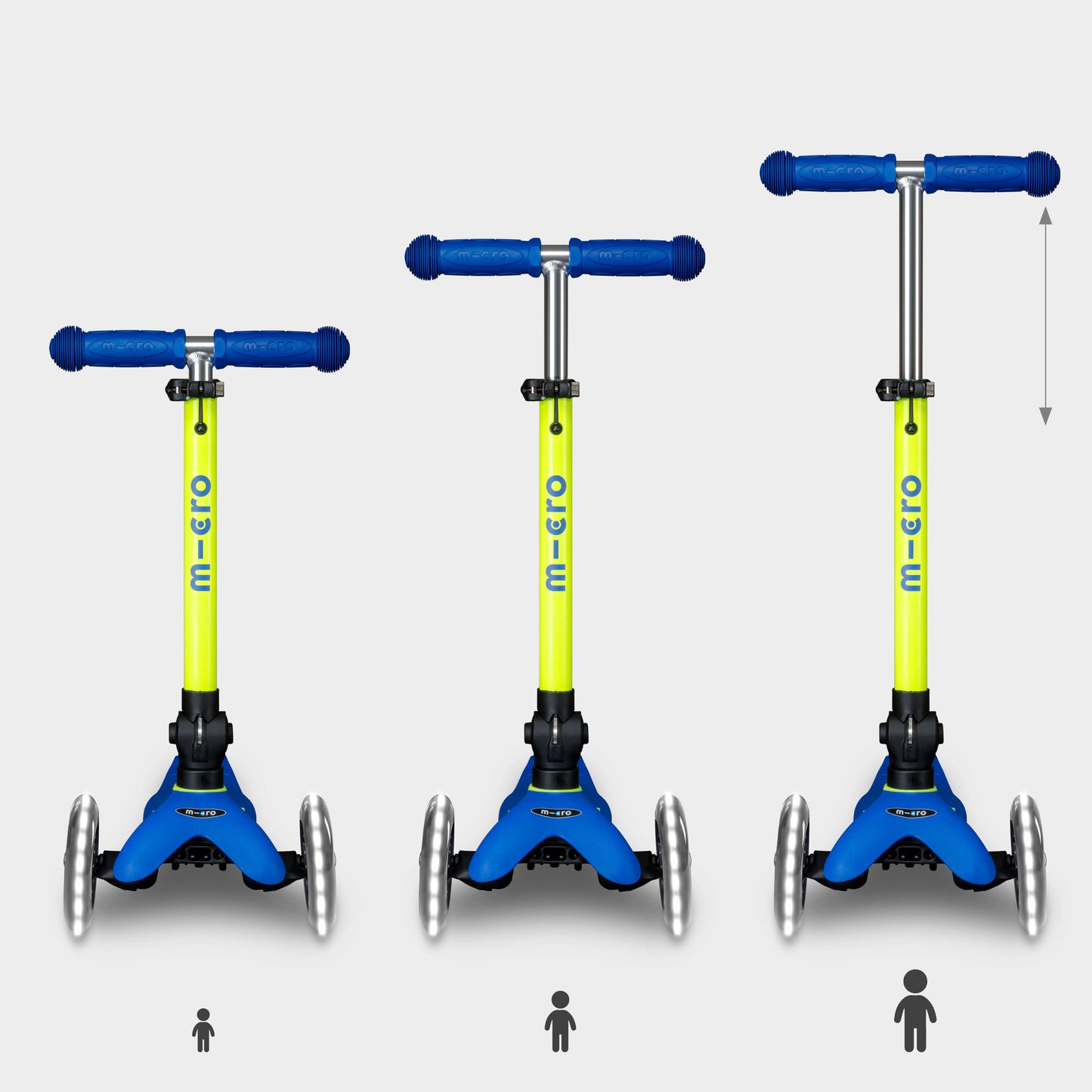 Mini Micro Foldable LED: Neon Yellow / Blue