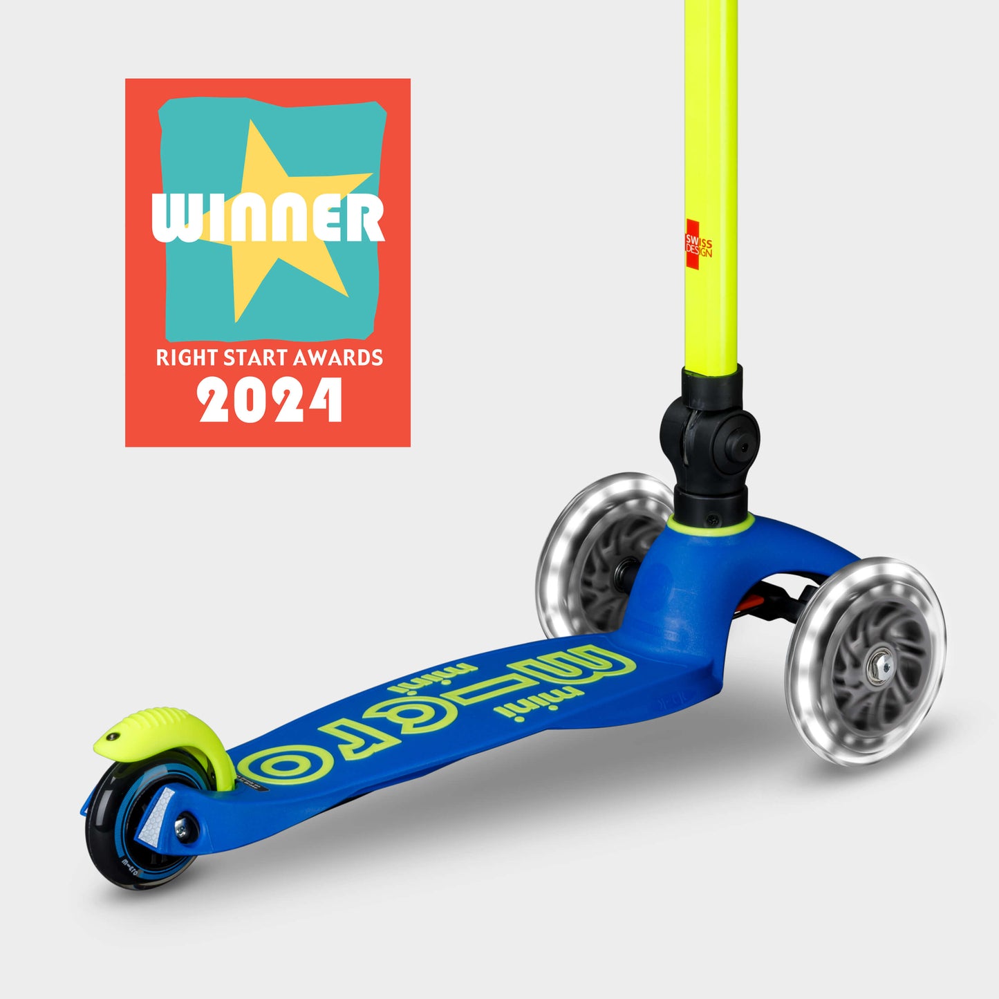 Mini Micro Foldable LED: Neon Yellow / Blue