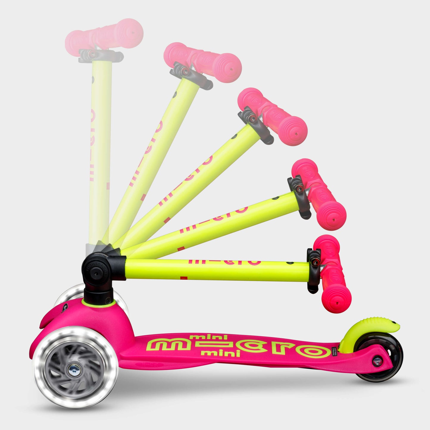 Mini Micro Foldable LED: Neon Yellow /Pink