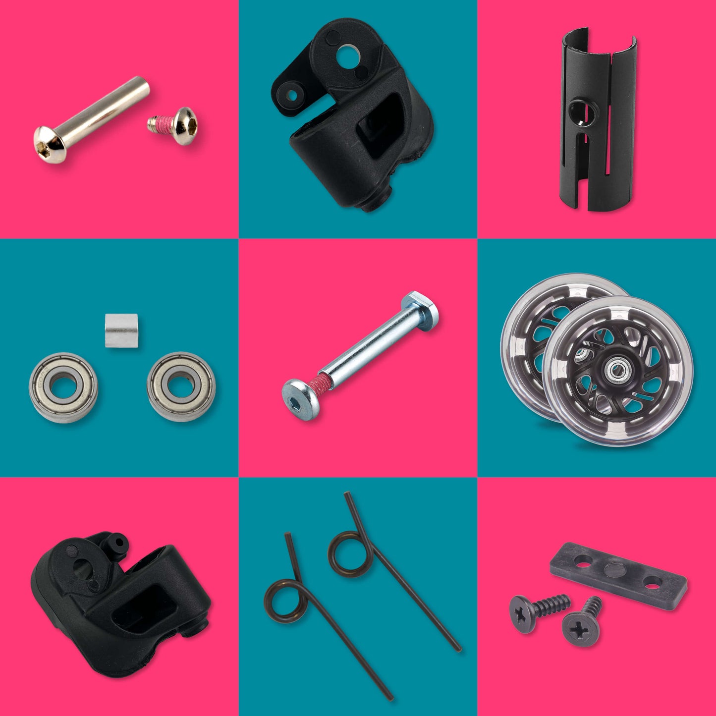 Mini Micro Foldable LED: Neon Pink / Aqua