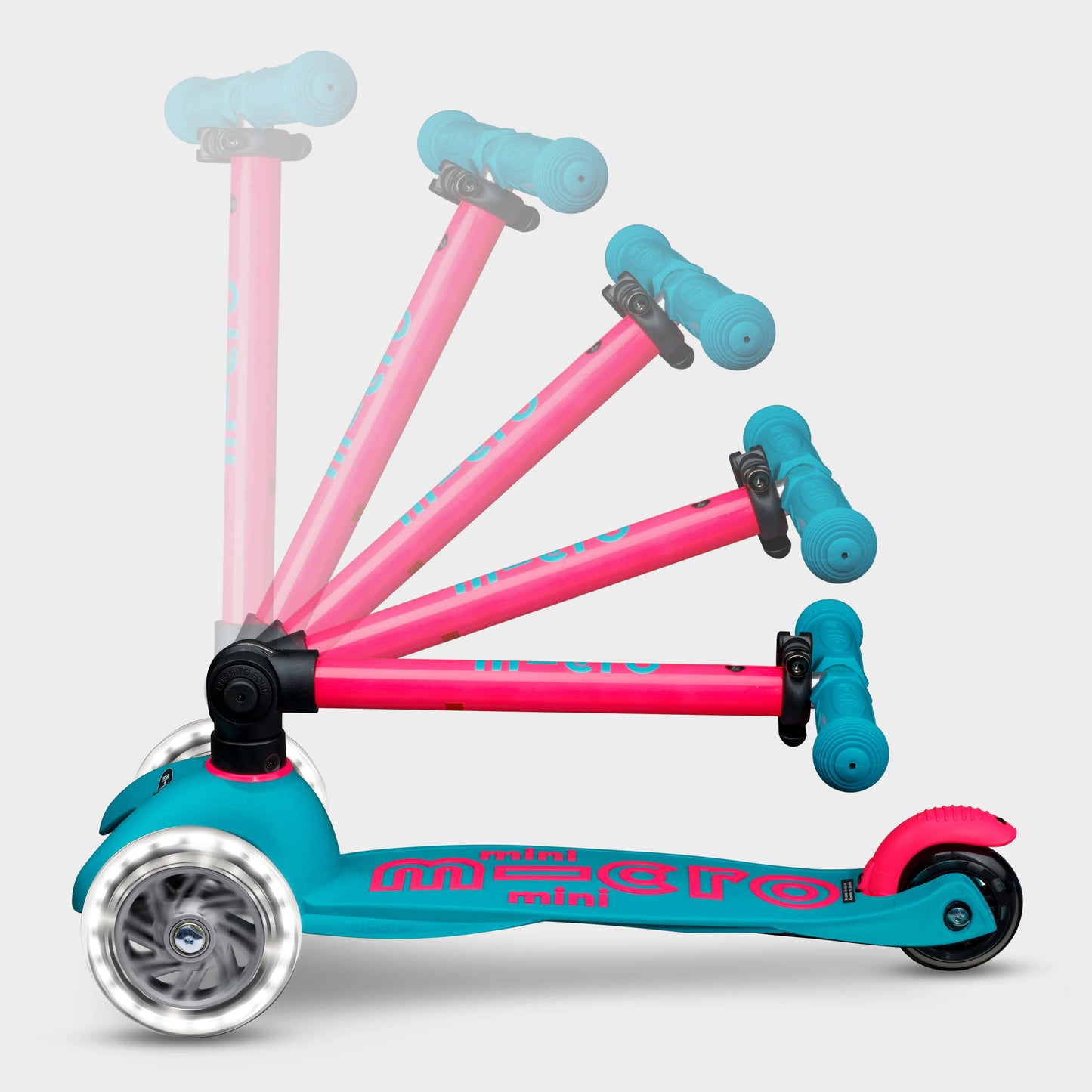 Mini Micro Foldable LED: Neon Pink / Aqua