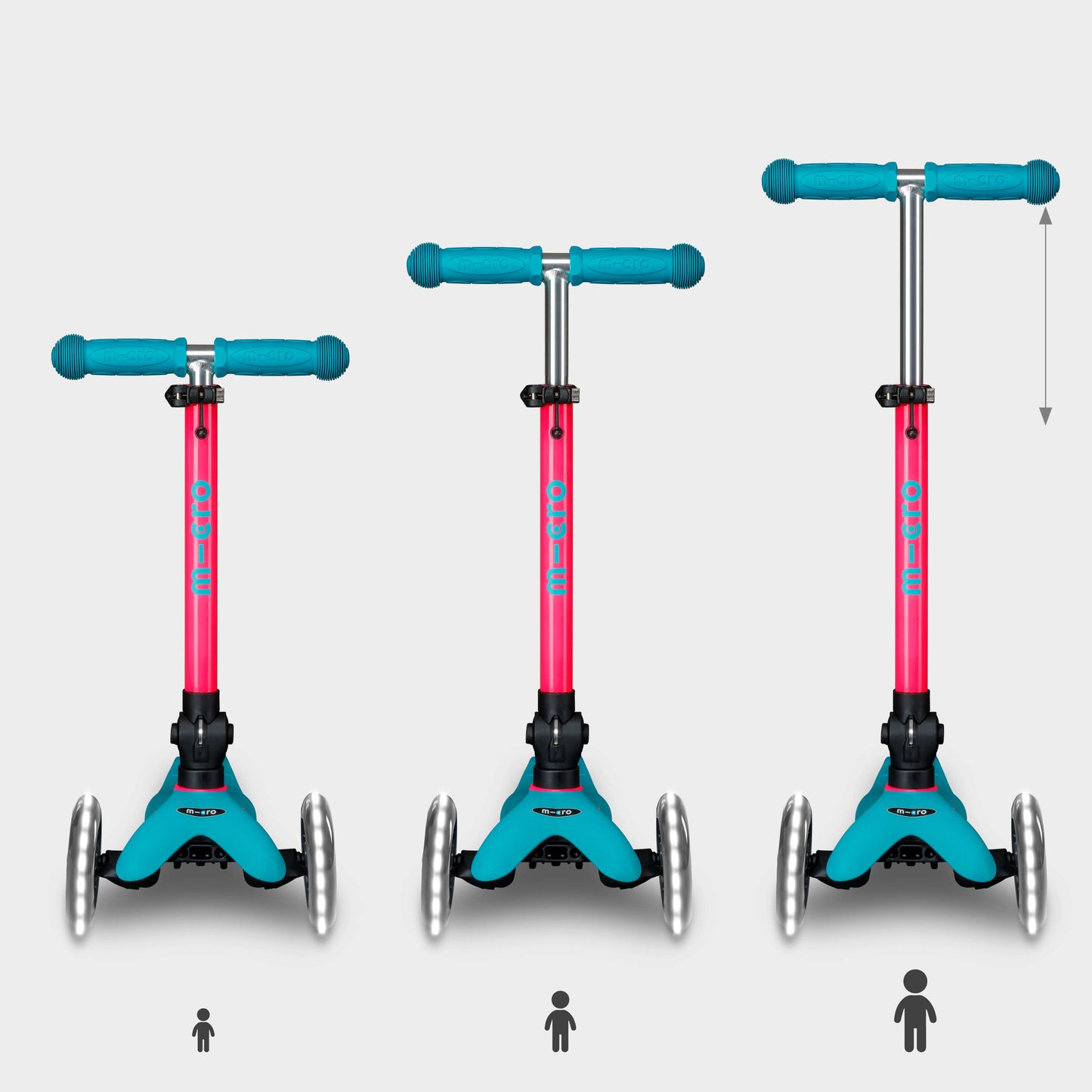 Mini Micro Foldable LED: Neon Pink / Aqua