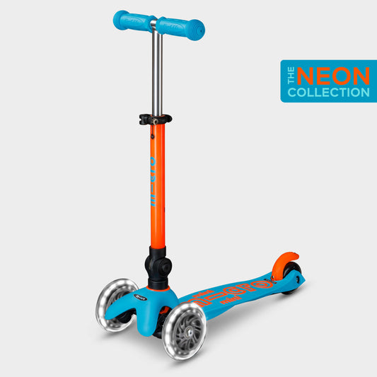 Mini Micro Foldable LED: Neon Orange / Aqua