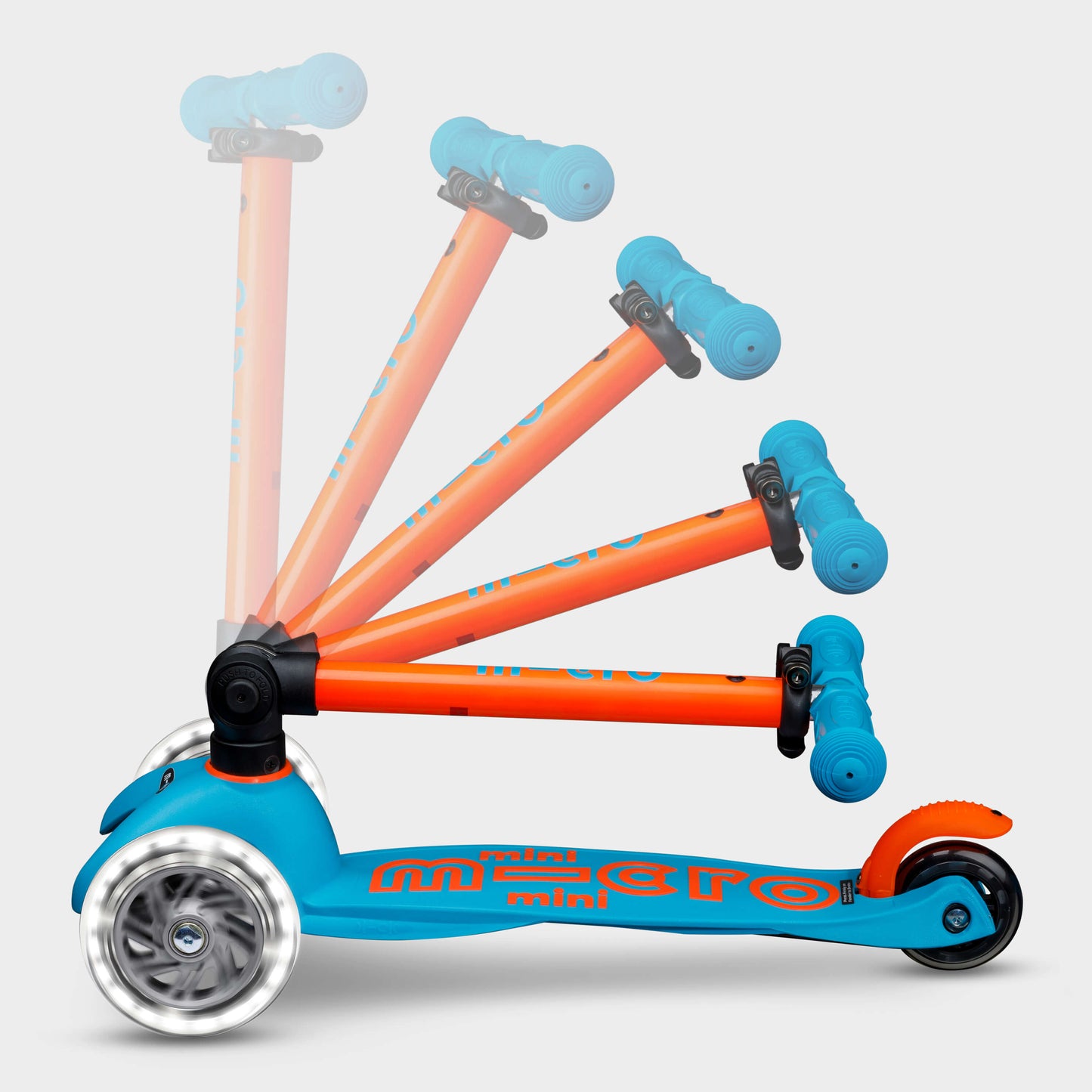 Mini Micro Foldable LED: Neon Orange / Aqua