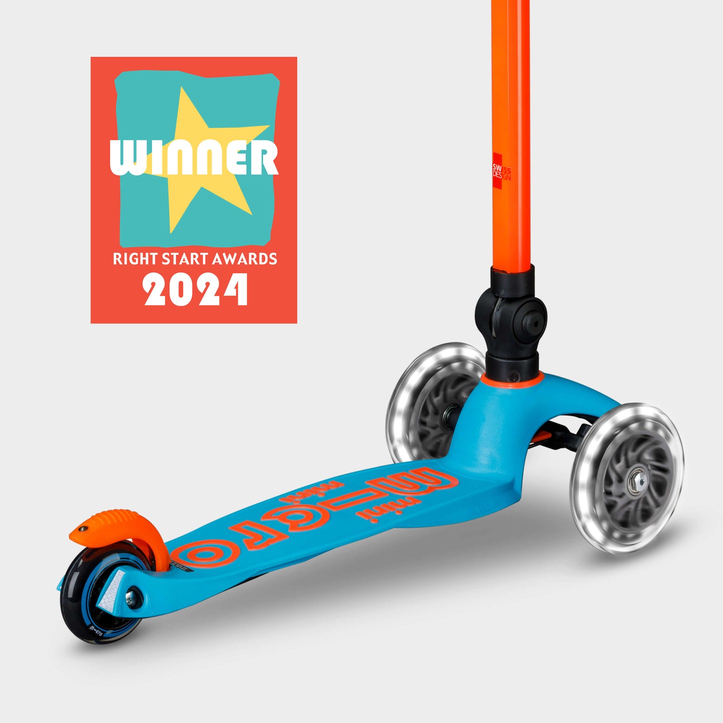 Mini Micro Foldable LED: Neon Orange / Aqua