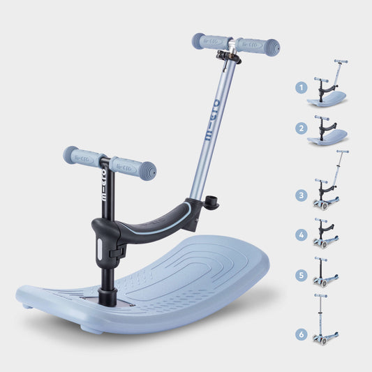 Mini Micro 6in1 Rock & Go Scooter: Blue
