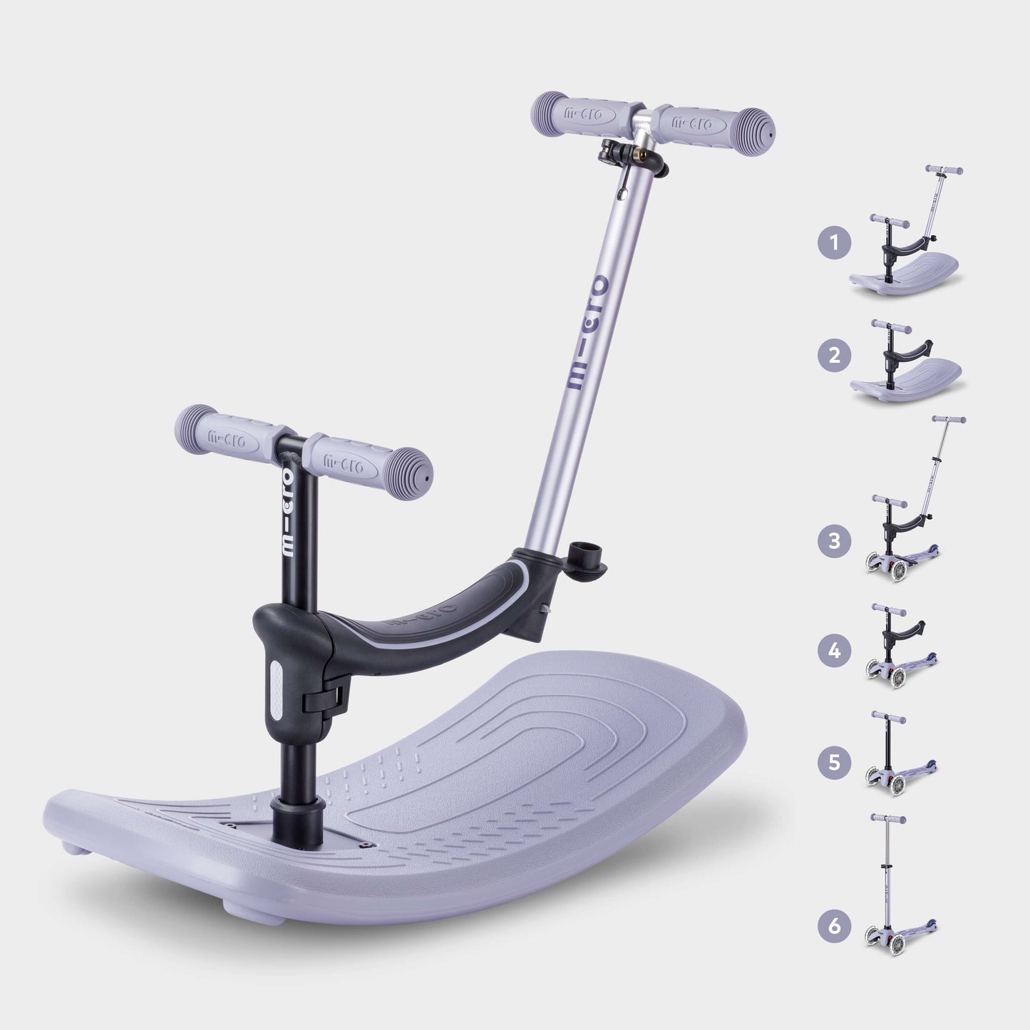 Mini Micro 6in1 Rock & Go Scooter: Lavender Purple