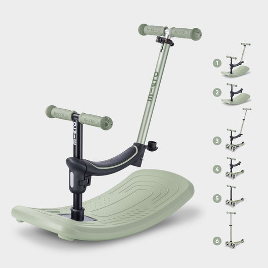 Mini Micro 6in1 Rock & Go Scooter: Sage Green