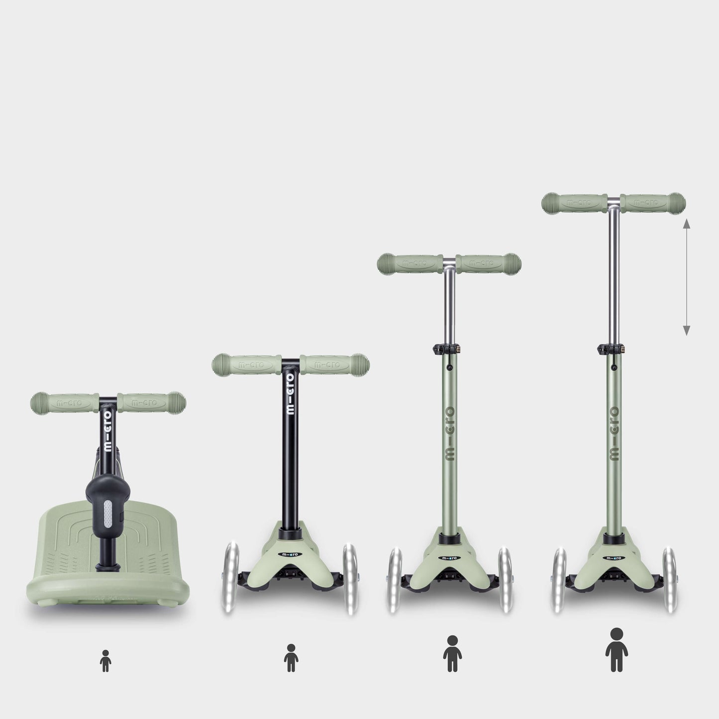 Mini Micro 6in1 Rock & Go Scooter: Sage Green