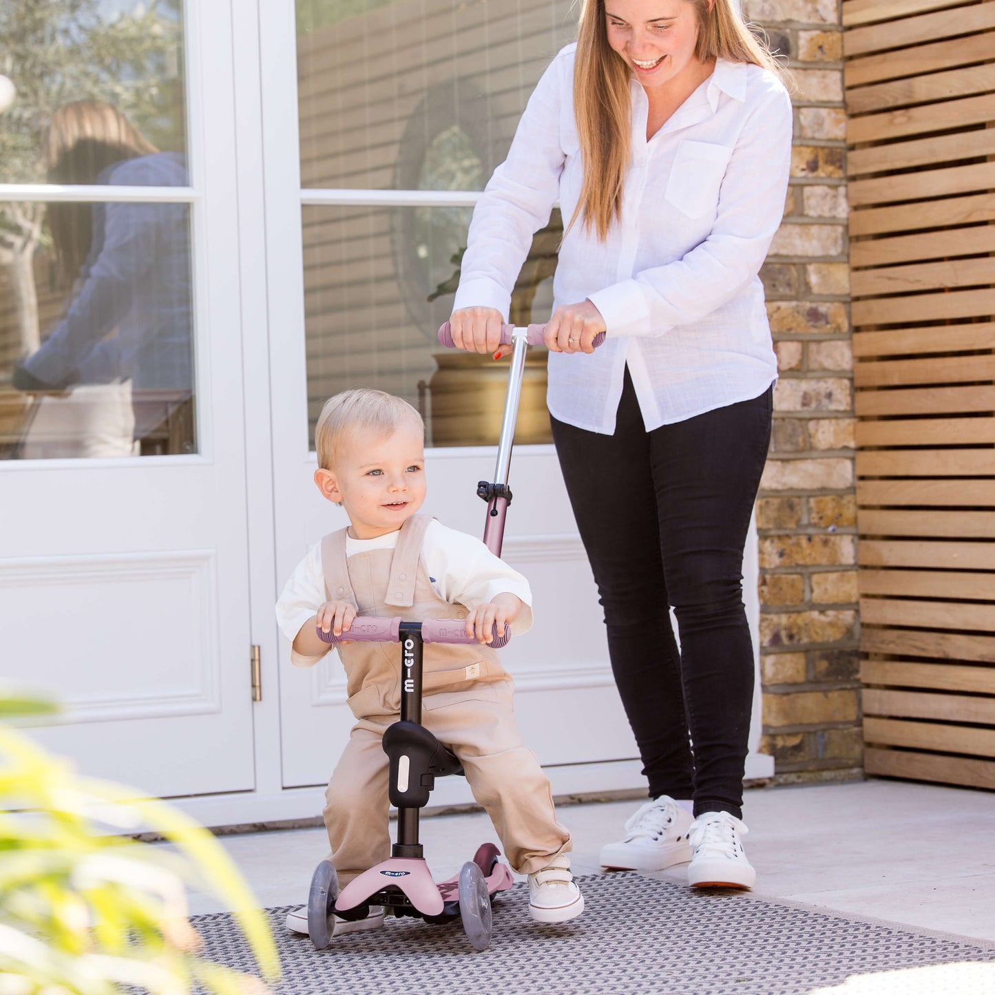 Mini Micro 4in1 Scooter: Light Up, Push, Clip Sit and Scoot: Dusty Pink