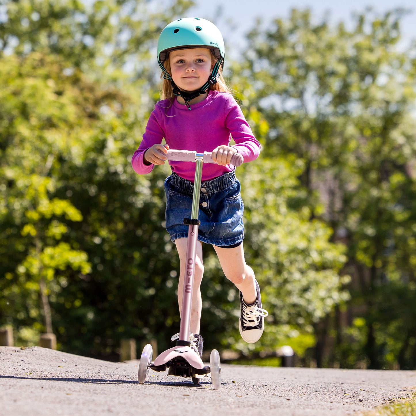 Mini Micro 4in1 Scooter: Light Up, Push, Clip Sit and Scoot: Dusty Pink