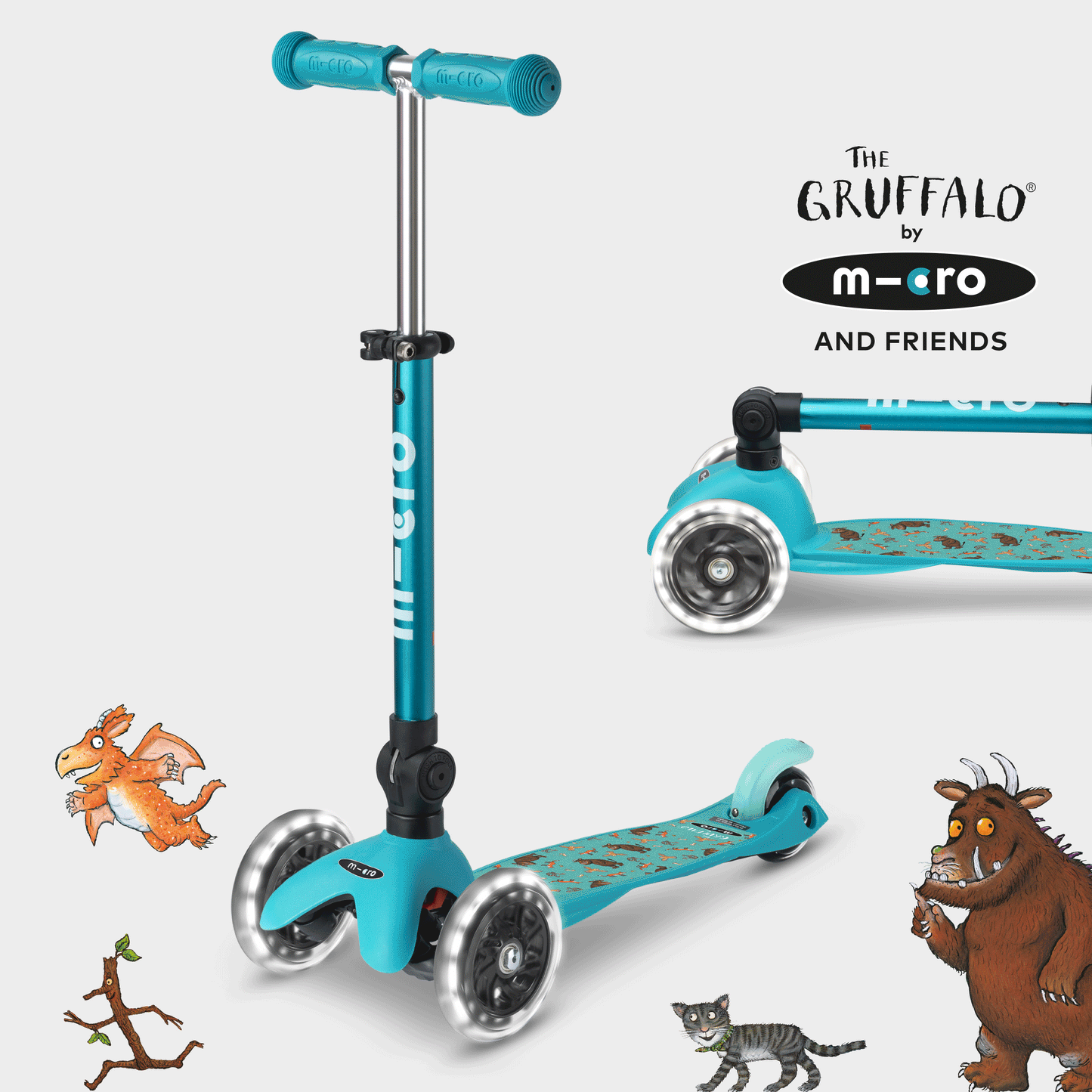 Mini Micro Foldable LED Gruffalo and Friends Design: Aqua