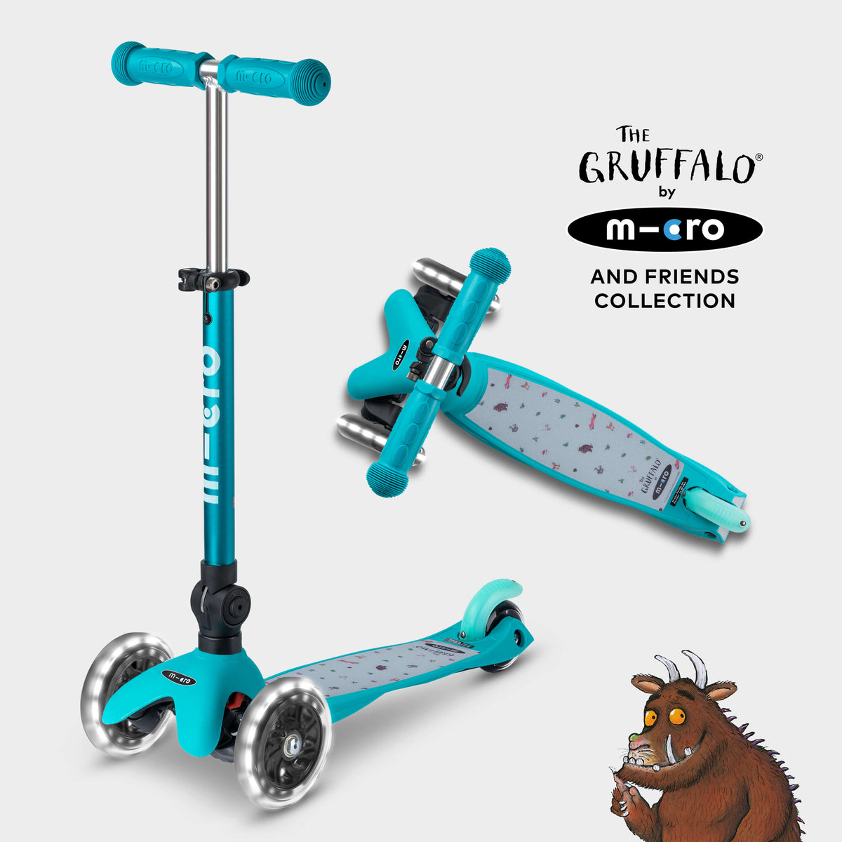 Mini Micro Foldable LED Gruffalo and Friends Design: Aqua