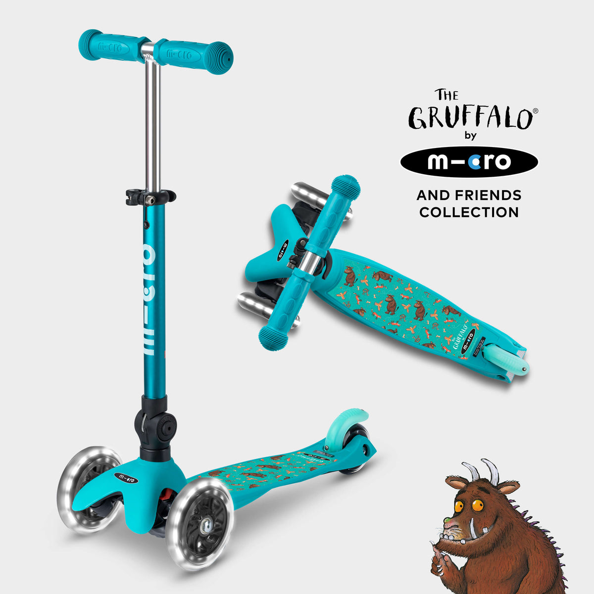 Mini Micro Foldable LED Gruffalo and Friends Design: Aqua