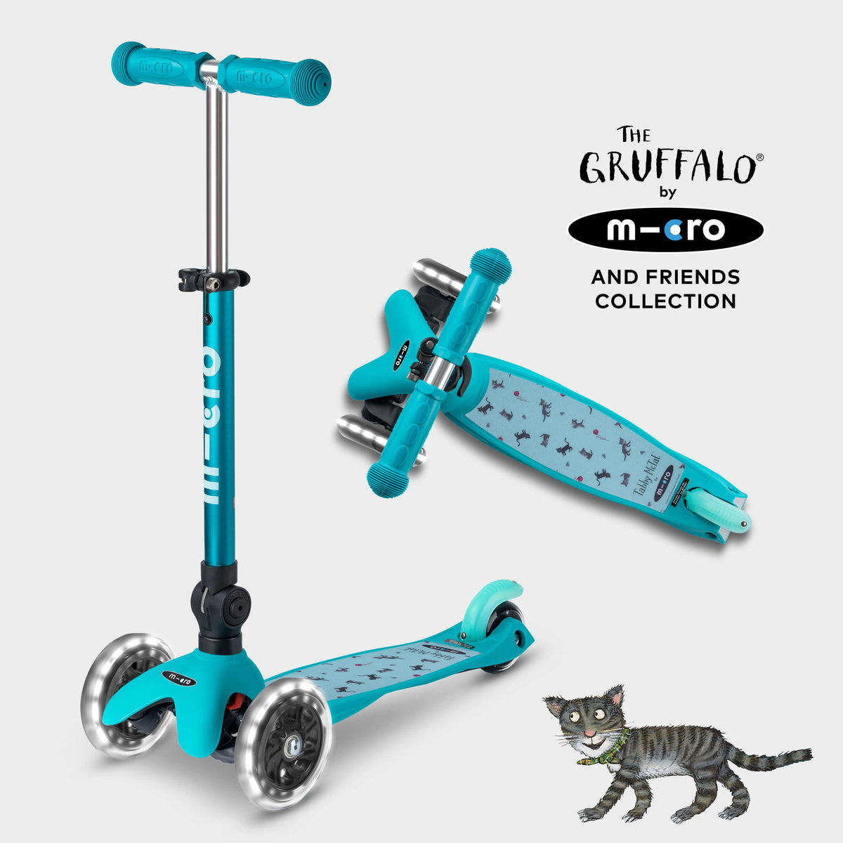 Mini Micro Foldable LED Gruffalo and Friends Design: Aqua