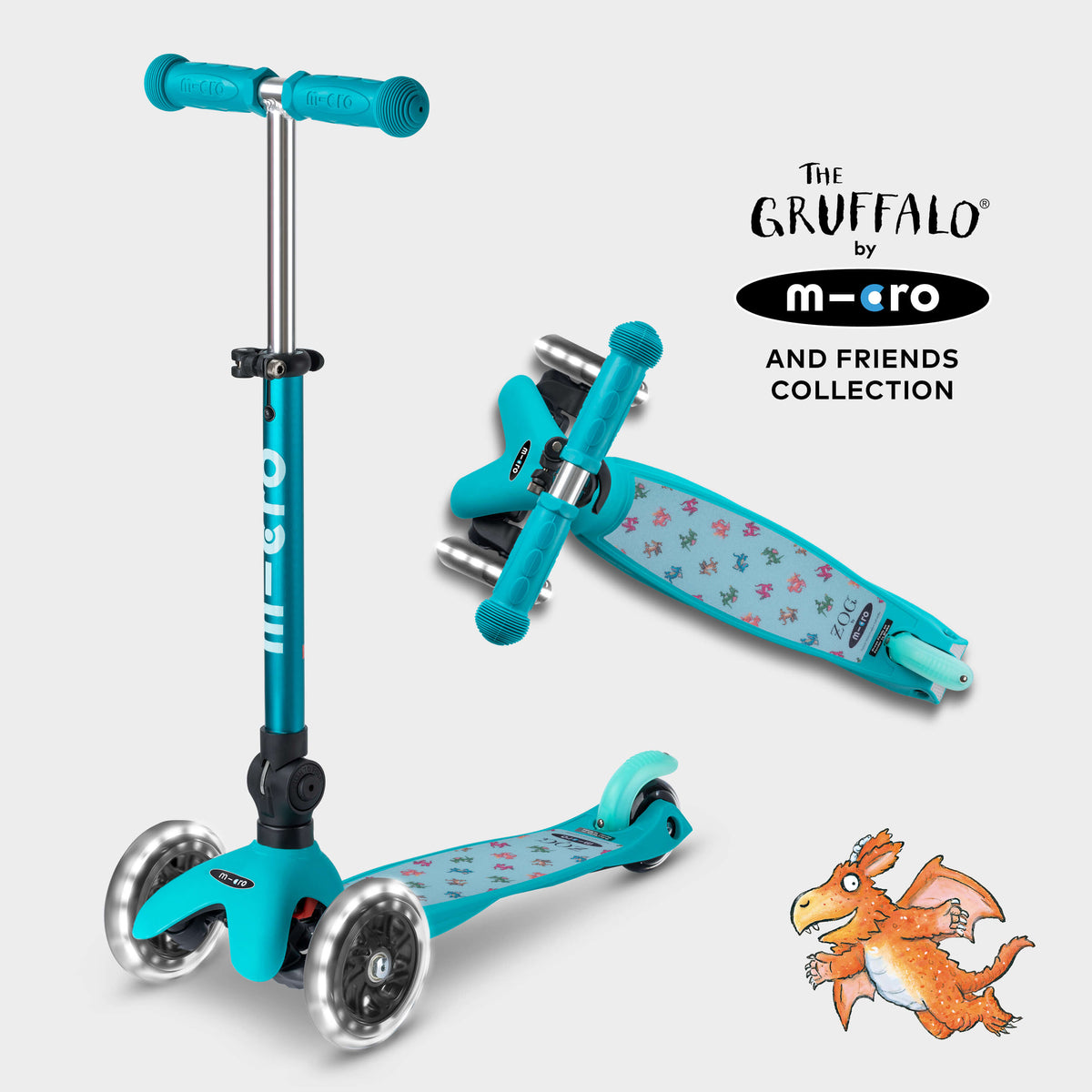 Mini Micro Foldable LED Gruffalo and Friends Design: Aqua