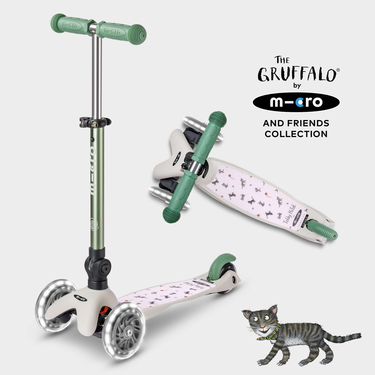 Mini Micro Foldable LED Gruffalo and Friends Design: Pistachio Green