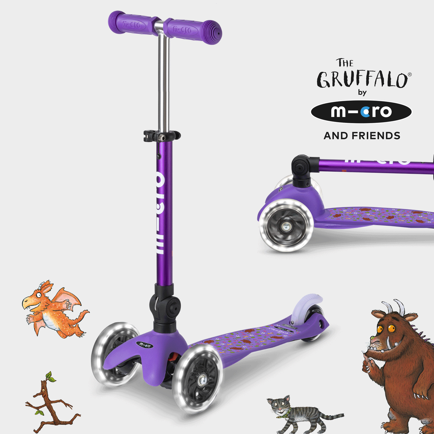 Mini Micro Foldable LED Gruffalo and Friends Design: Purple