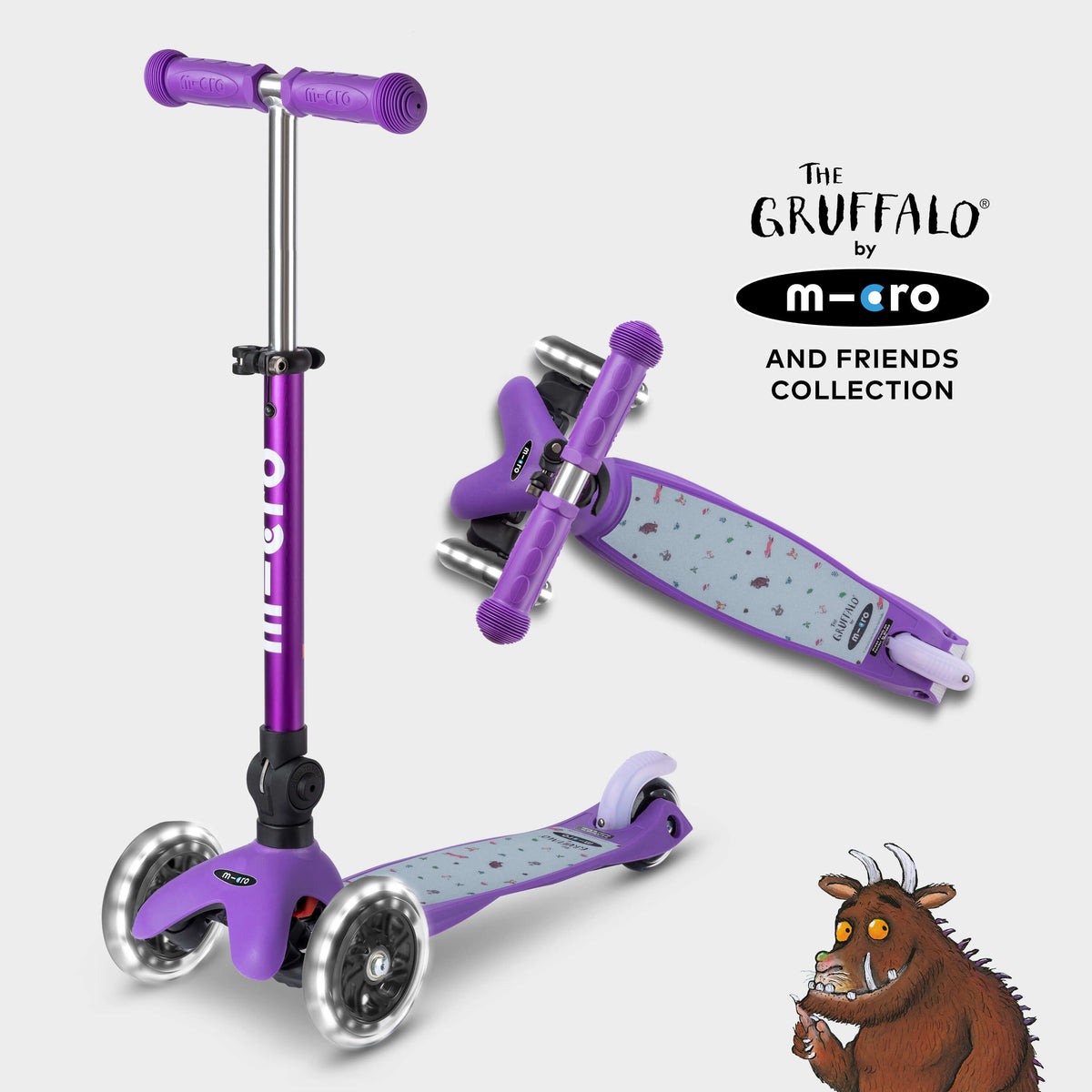 Mini Micro Foldable LED Gruffalo and Friends Design: Purple