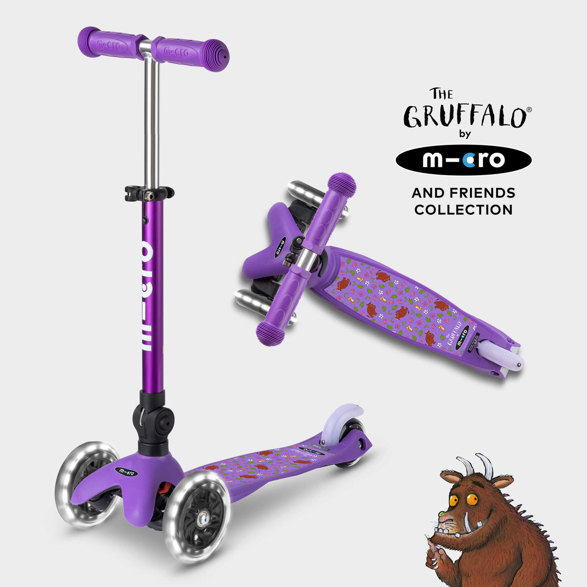 Mini Micro Foldable LED Gruffalo and Friends Design: Purple