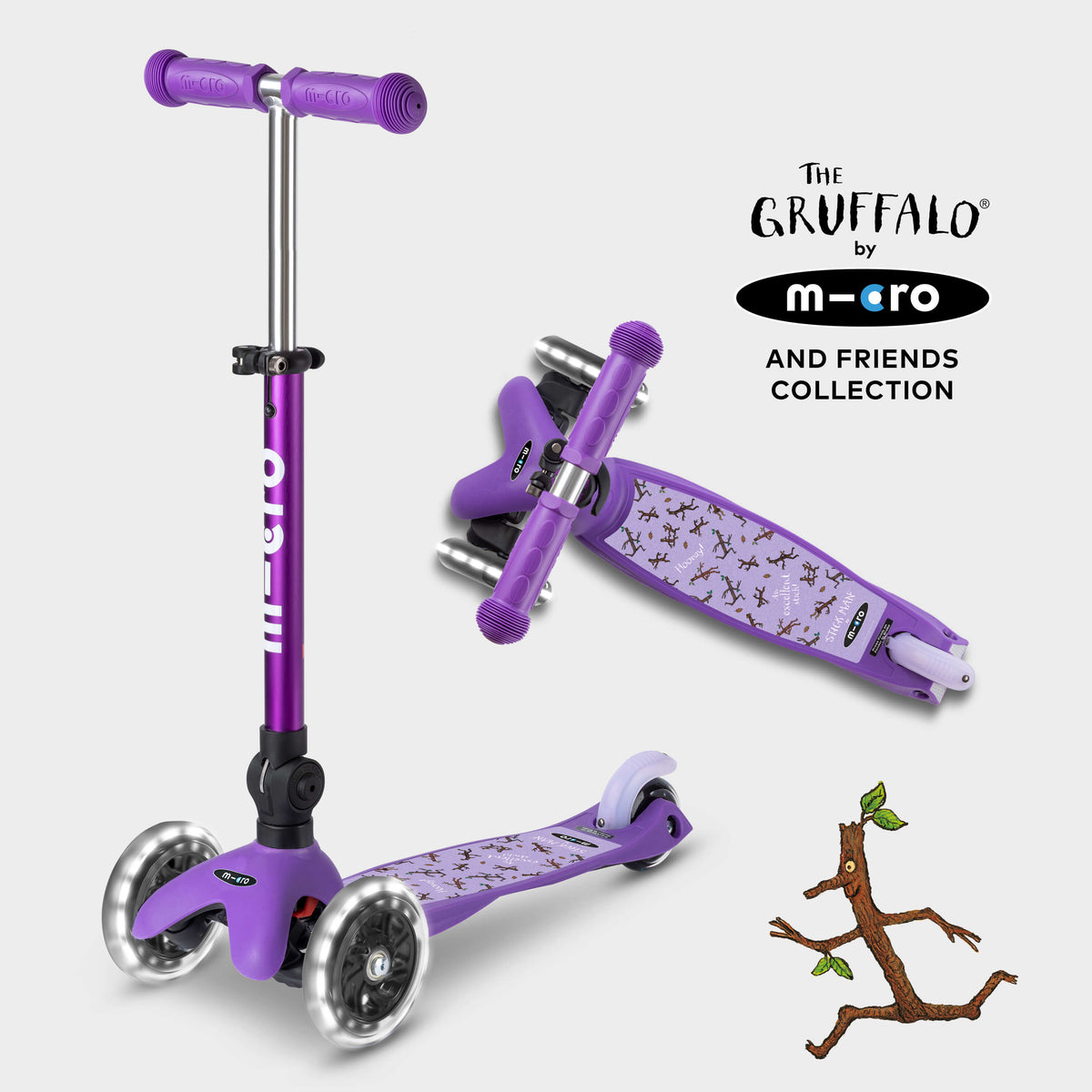 Mini Micro Foldable LED Gruffalo and Friends Design: Purple