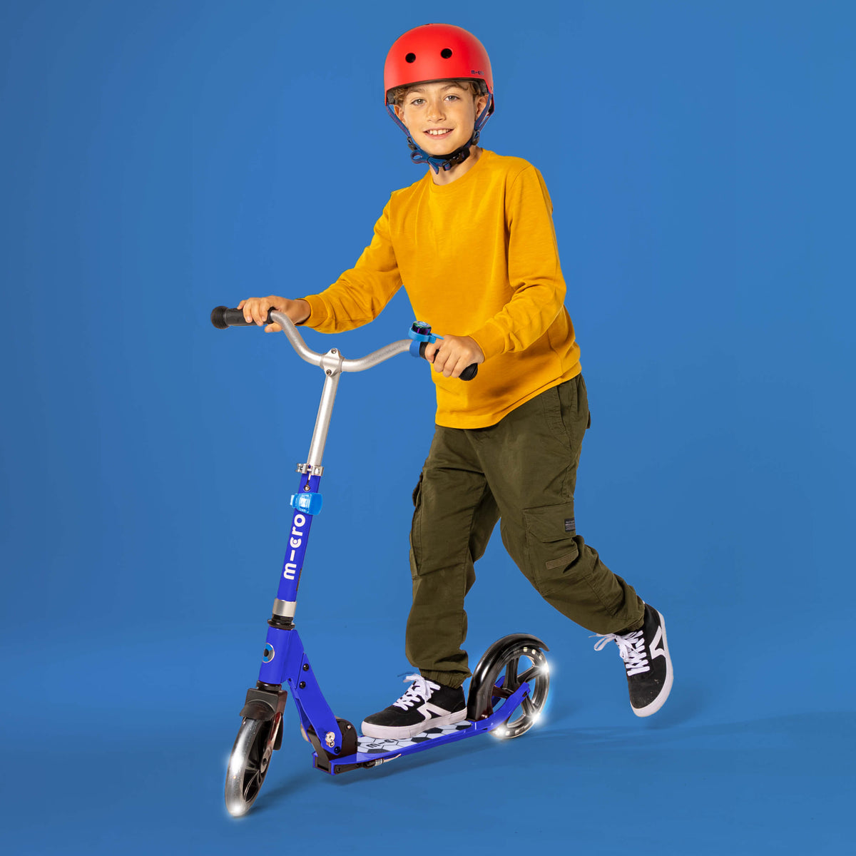 Micro Cruiser LED Signature Print: Blue Football