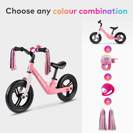 Micro Balance Bike, Ribbons, Bell and Light Set