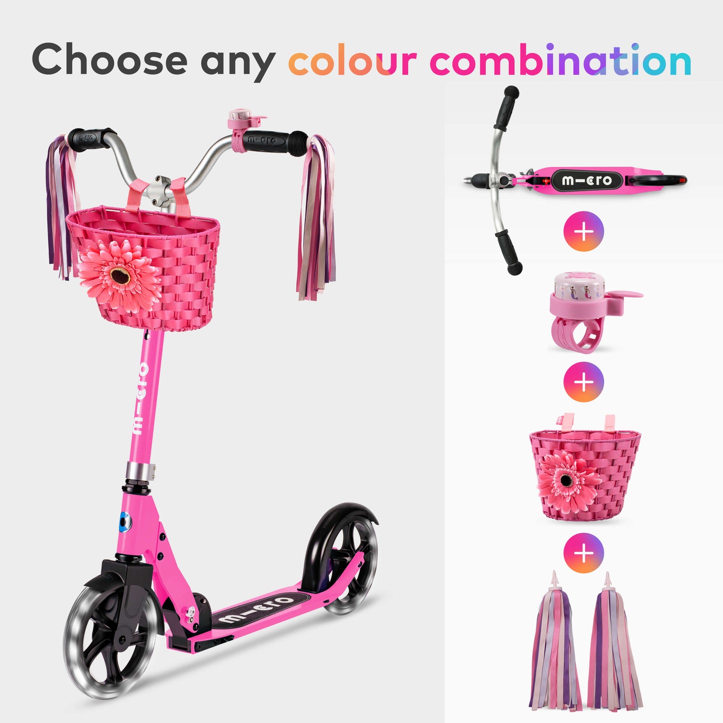 Micro Cruiser LED, Basket, Ribbons and Bell Set