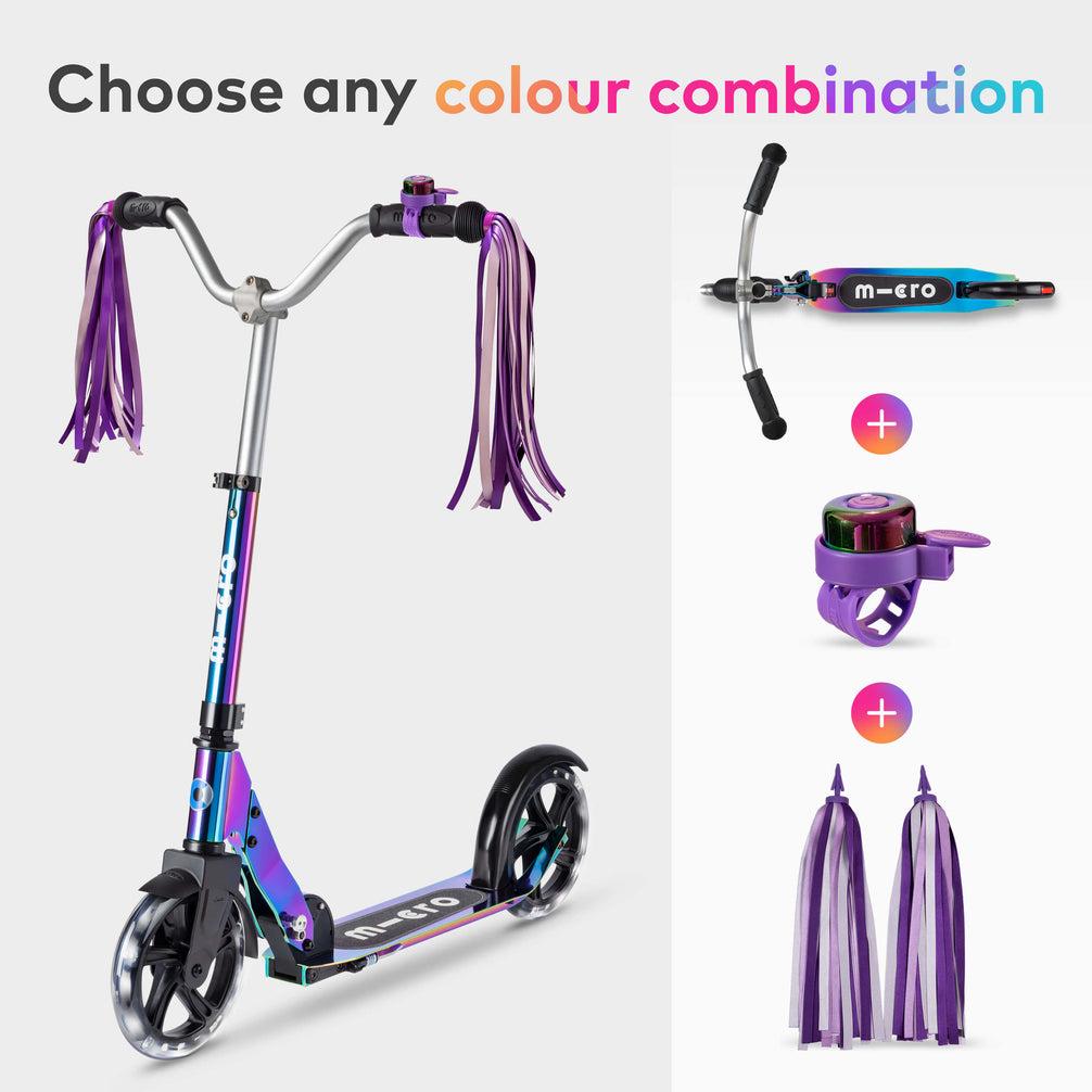 Scooter Ribbons Micro Cruiser LED, Bell and Ribbon Set | Micro Scooters