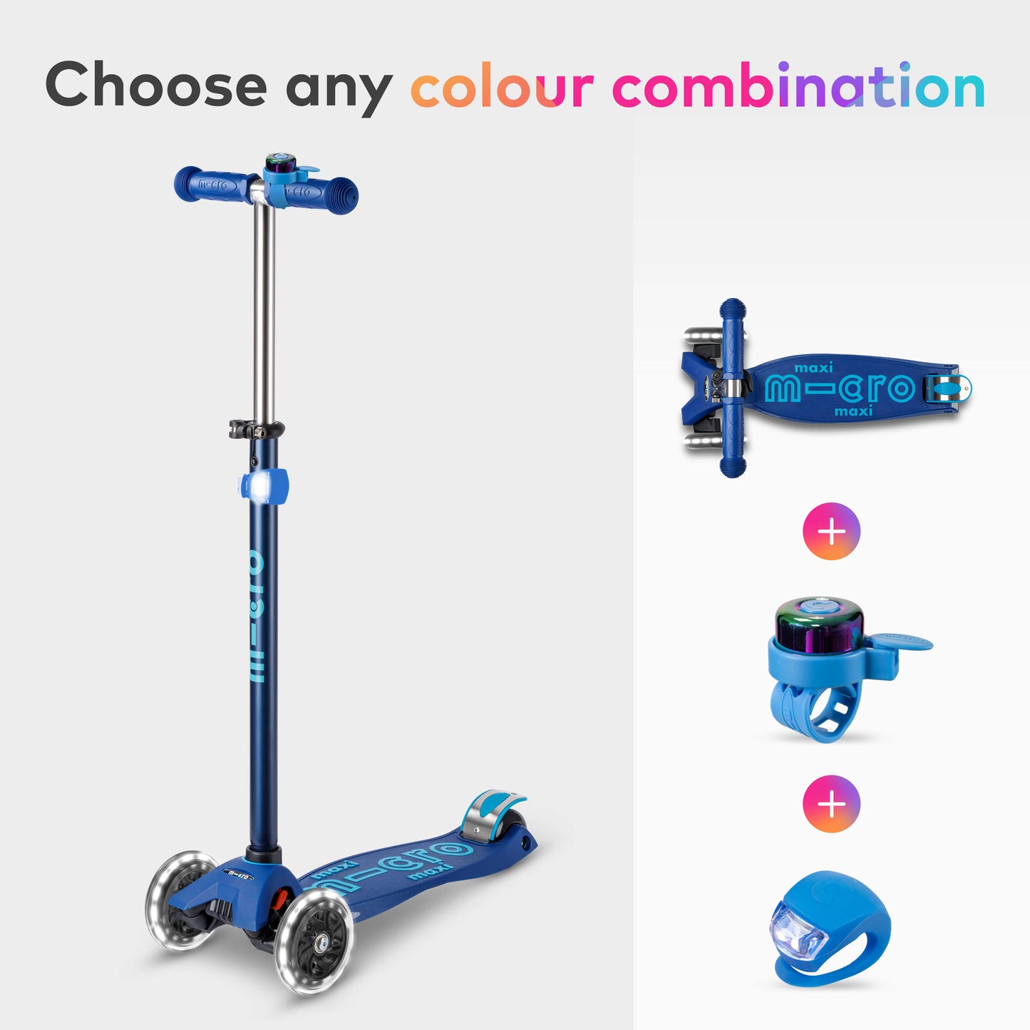Maxi Micro Deluxe LED, Bell and Light Scooter Set