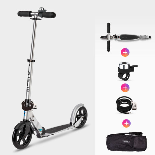 The Timeless Travel Set: Classic Scooter, Bell, Carry Bag and Lock
