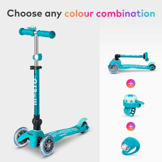 Mini Micro Foldable, Bell and Light Scooter Set