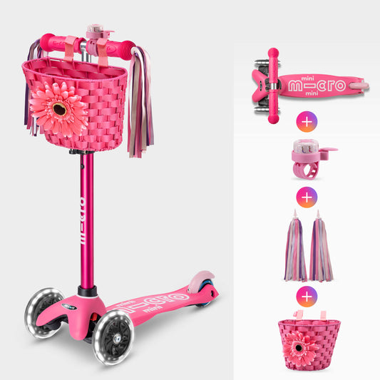 Mini Micro Deluxe LED, Basket, Bell and Ribbons Set