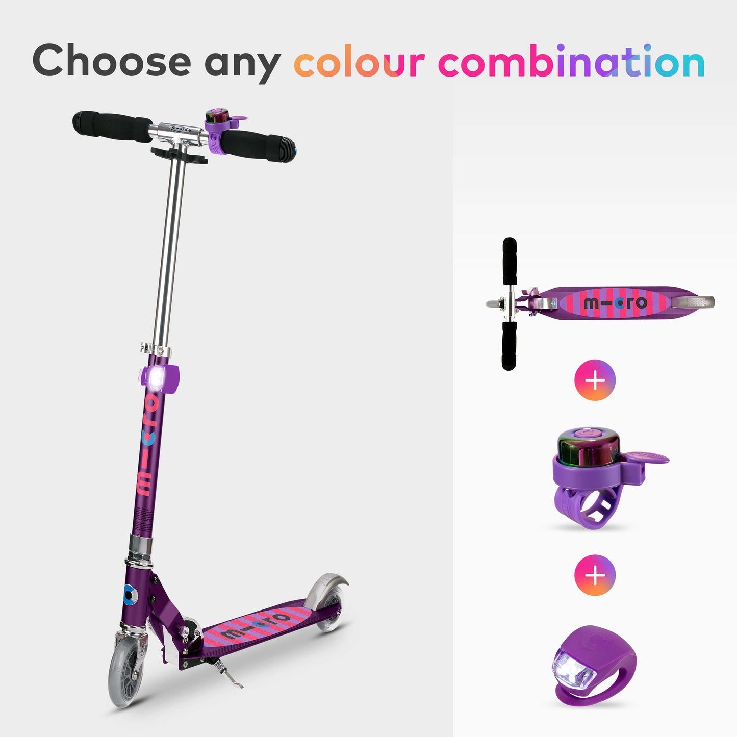 Micro Sprite Classic, Bell and Light Scooter Set