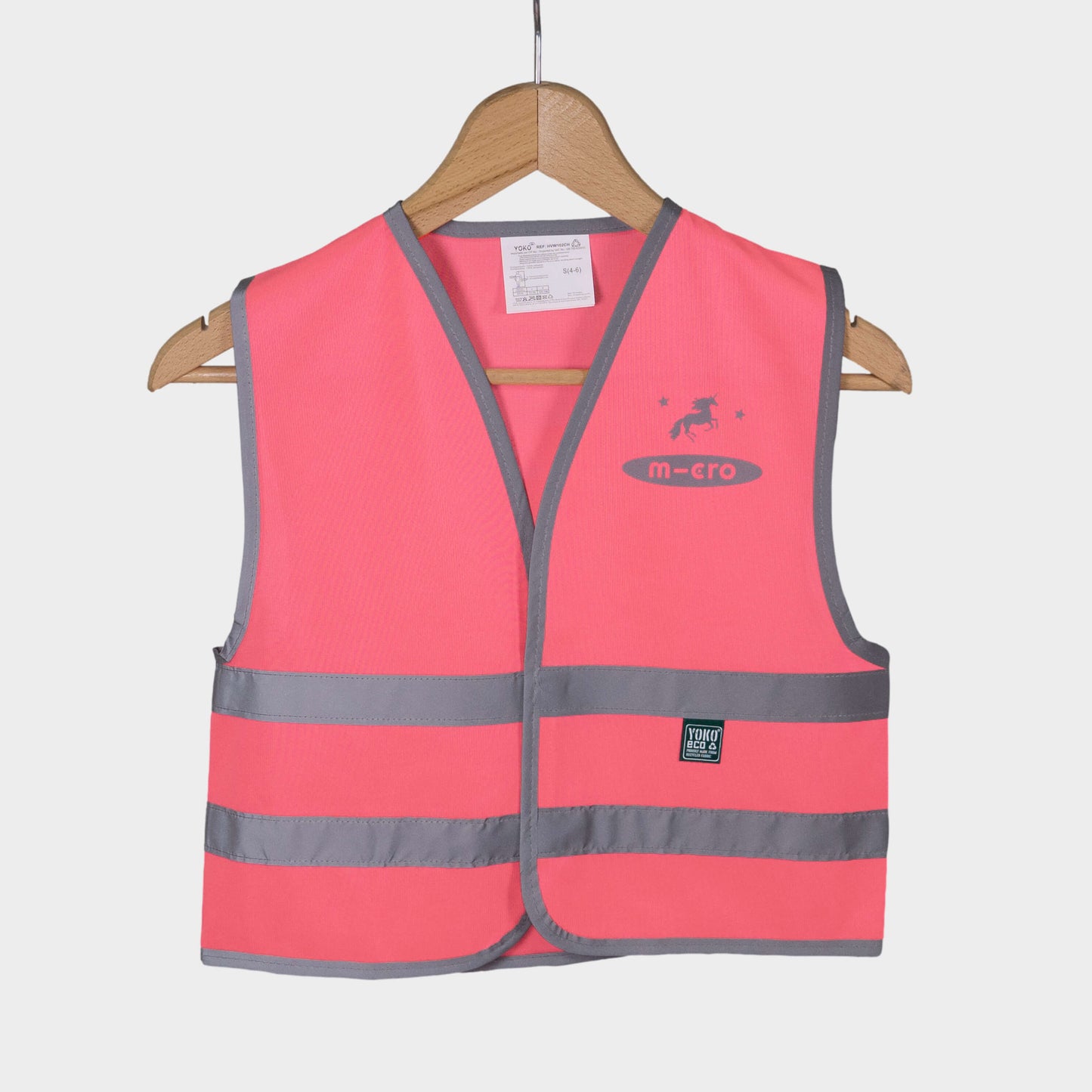 High visibility scooter safety vest: Pink Unicorn Print