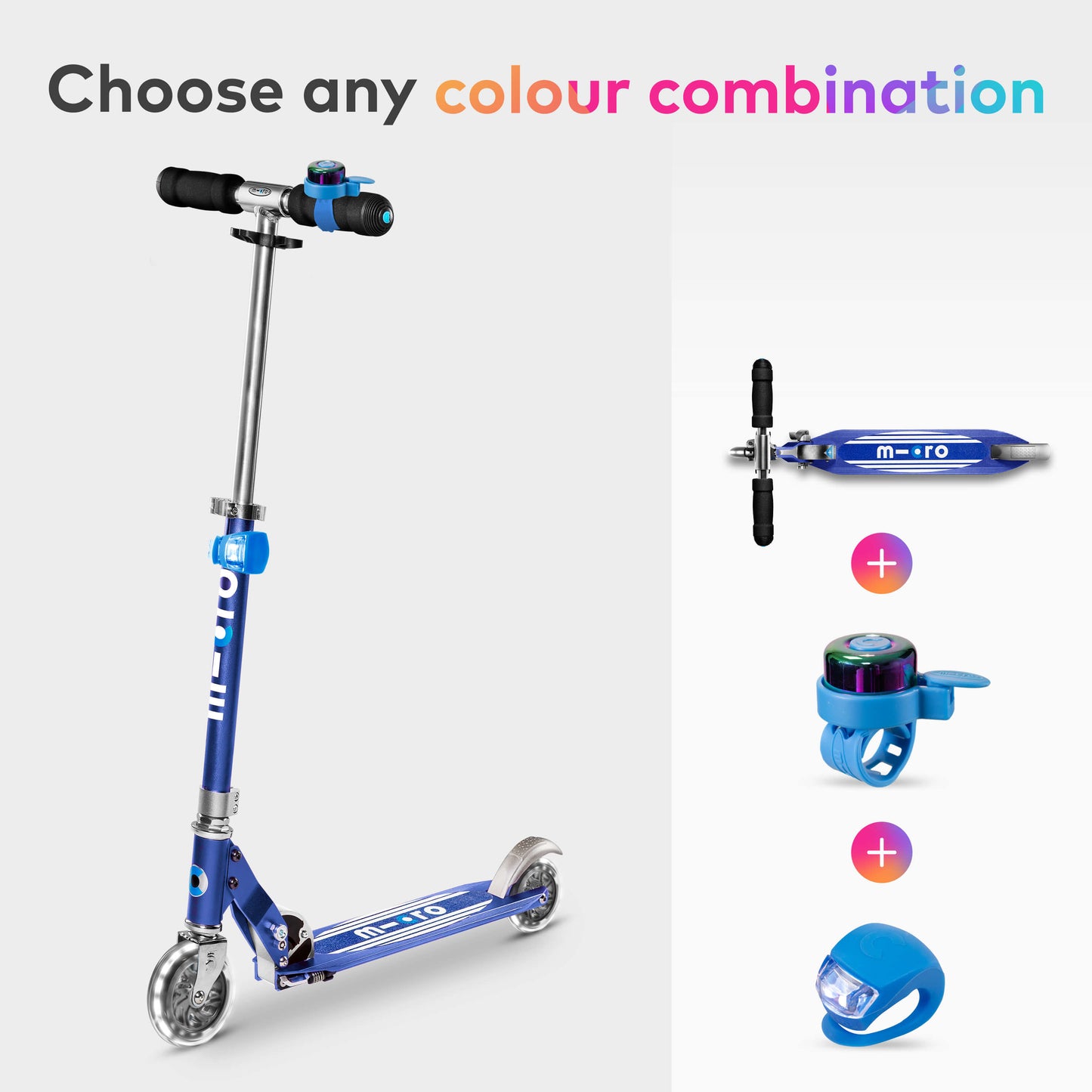 Micro Sprite LED, Bell and Light Scooter Set
