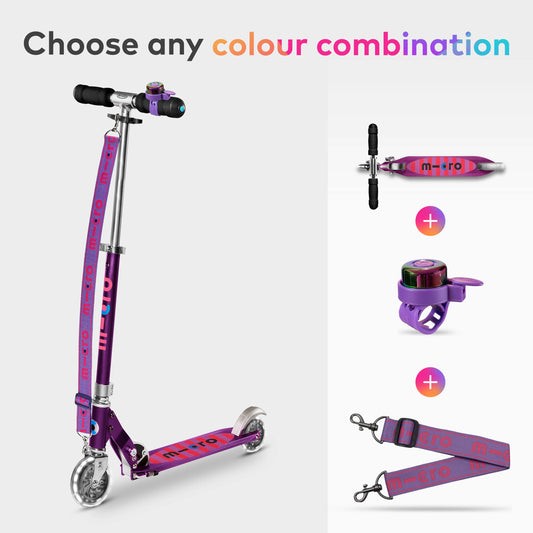 Micro Sprite LED, Bell and Carry Strap Scooter Set