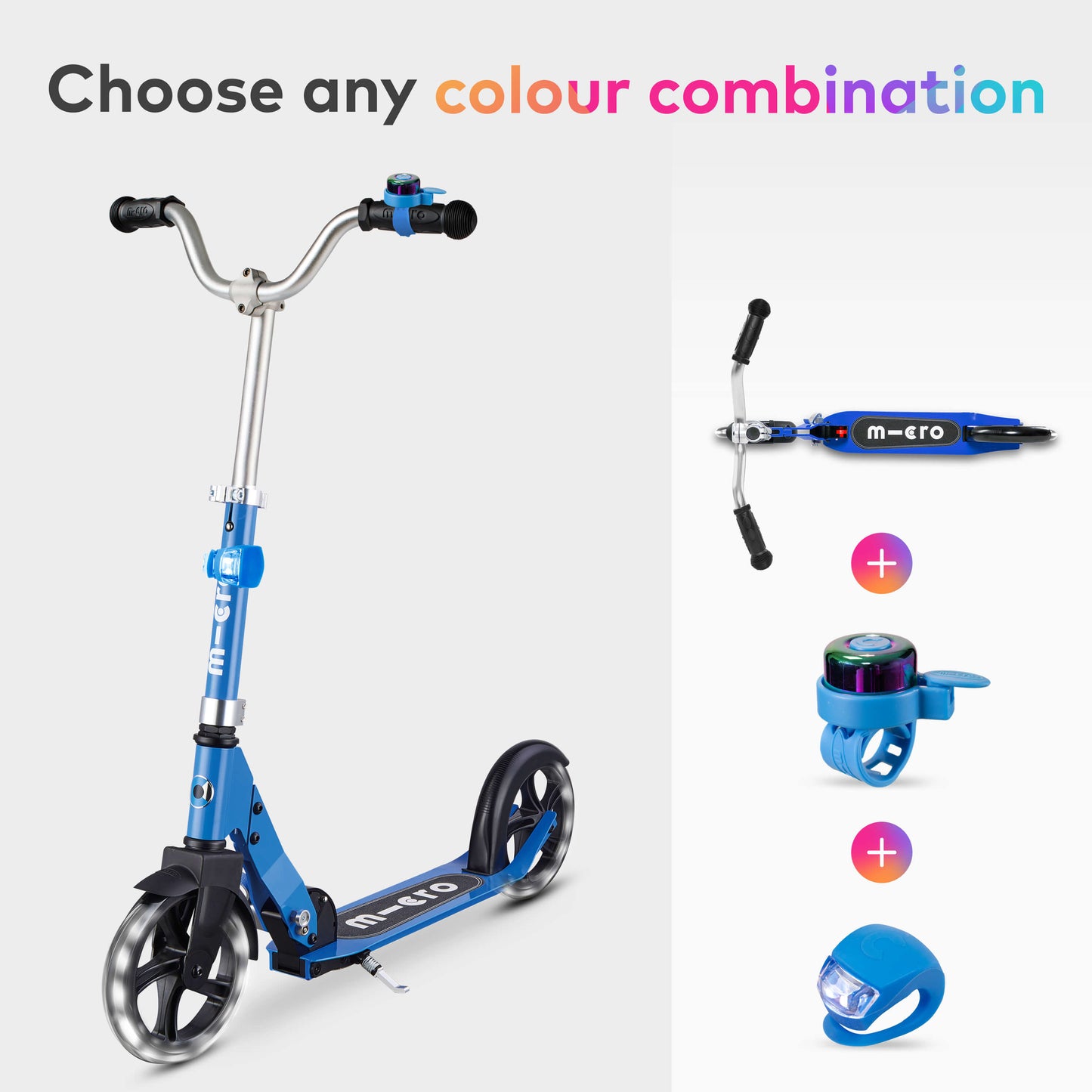 Micro Cruiser LED, Bell and Light Scooter Set