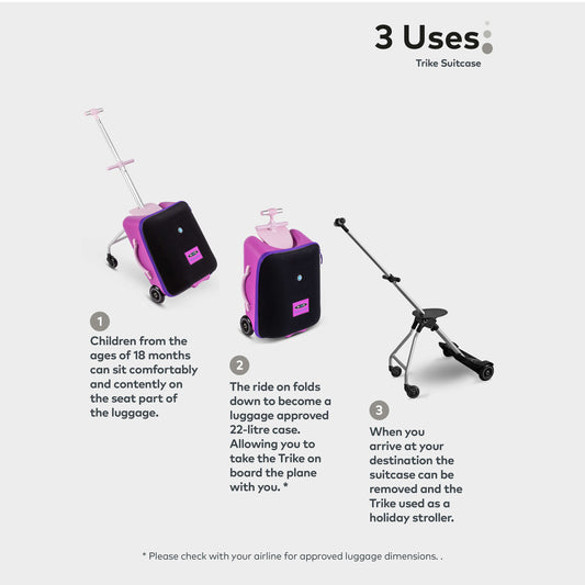 Eazy Ride On Luggage: Violet Pink