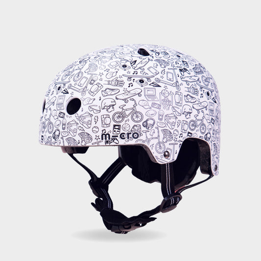 Printed Helmets for Bikes and Scooters: Doodle Print