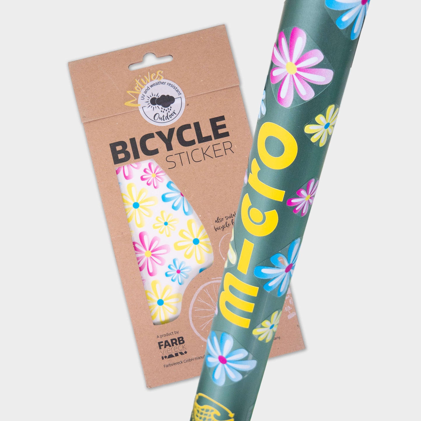 Scooter, Bike and Accessory Stickers Pack of 84 stickers: Flower