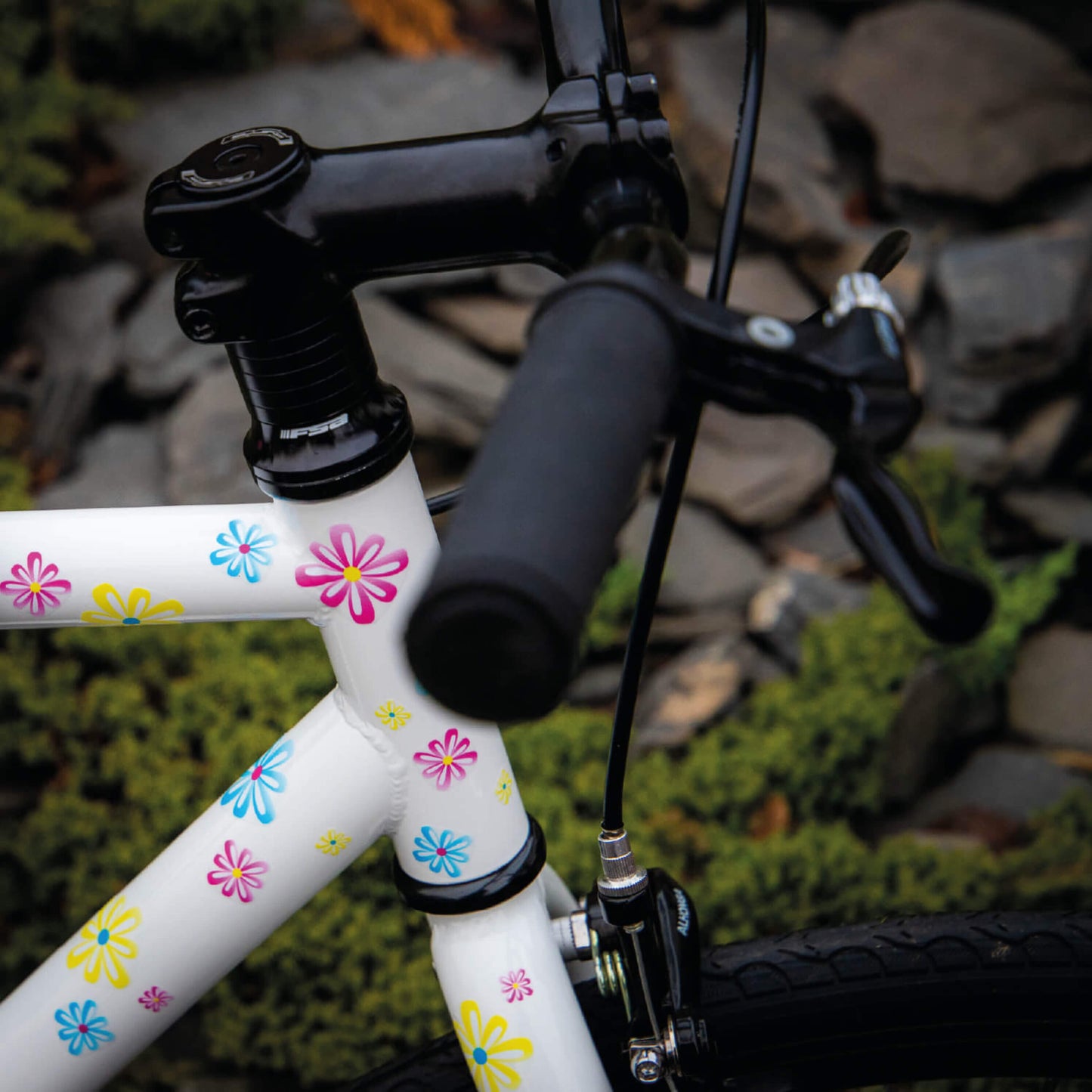 Scooter, Bike and Accessory Stickers Pack of 84 stickers: Flower