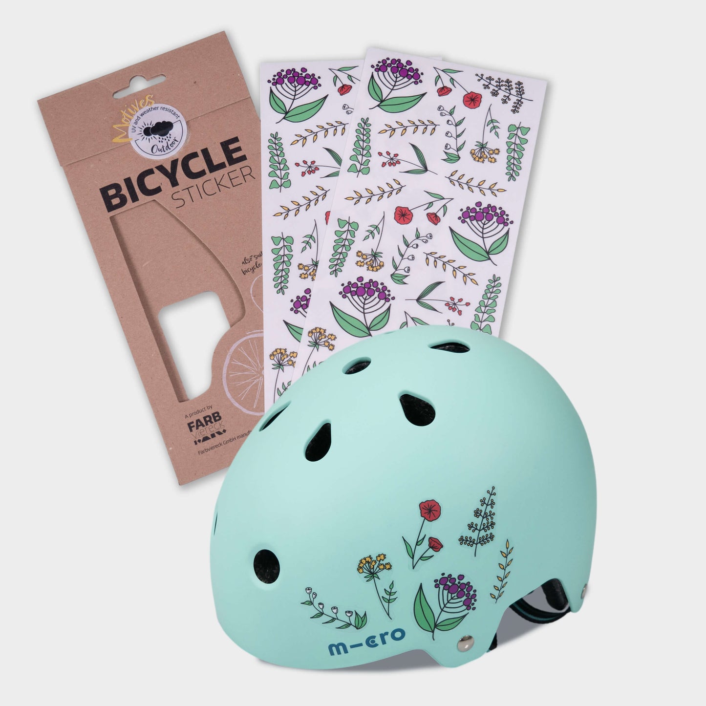 Scooter, Bike and Accessory Stickers Pack of 54 Stickers: Floral