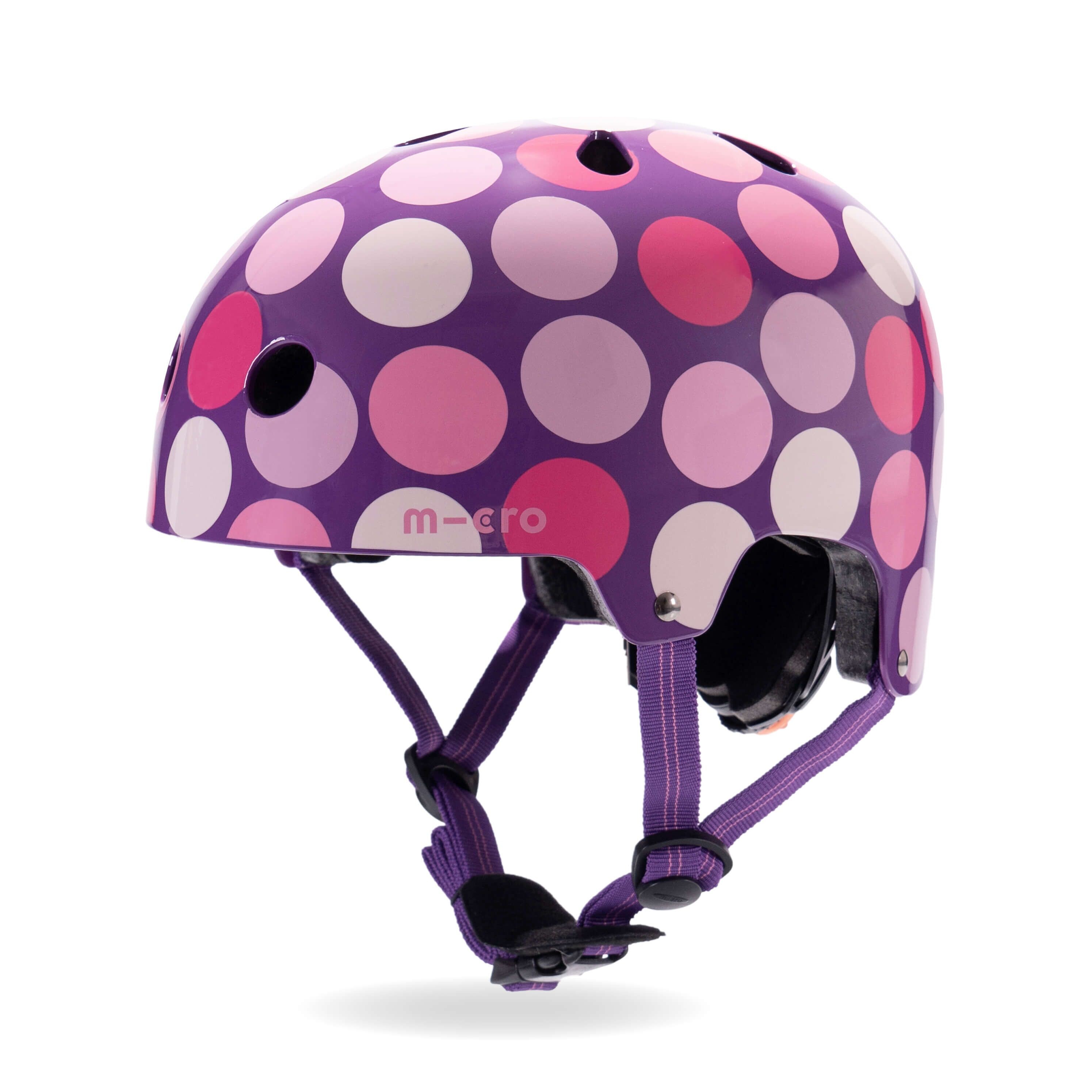 Dot Purple/Pink Printed Helmet Small