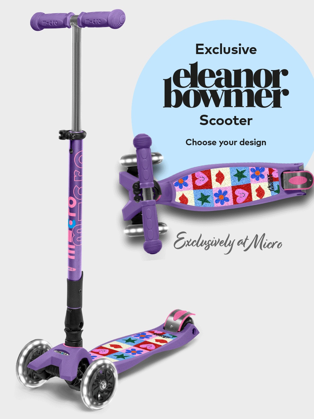 Personalised Maxi Micro Scooter Purple: CONFIGURABLE