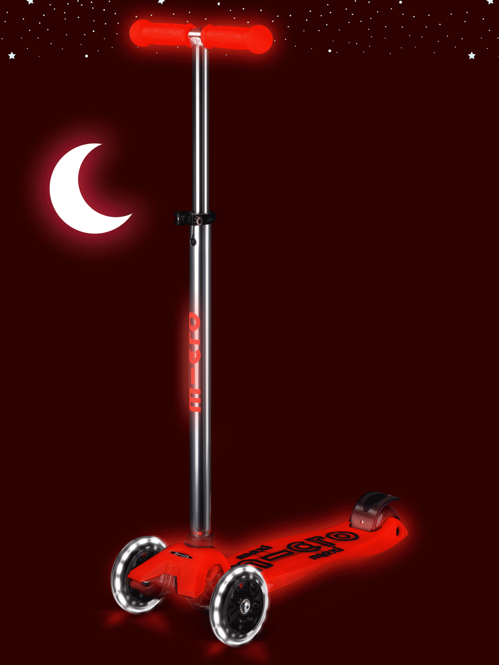 Maxi Deluxe Glow Scooter: Red