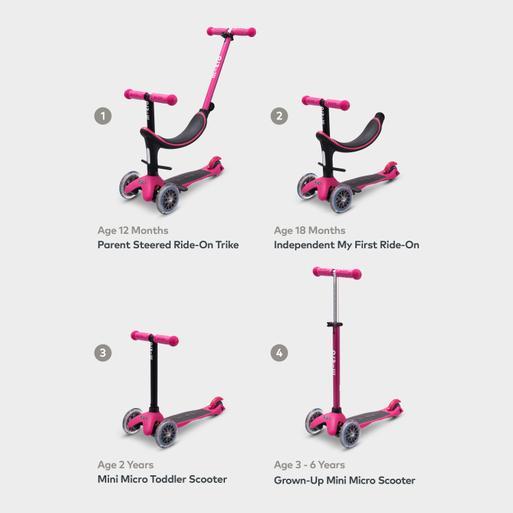 4 in 1 mini 2 grow pink Micro Scooters
